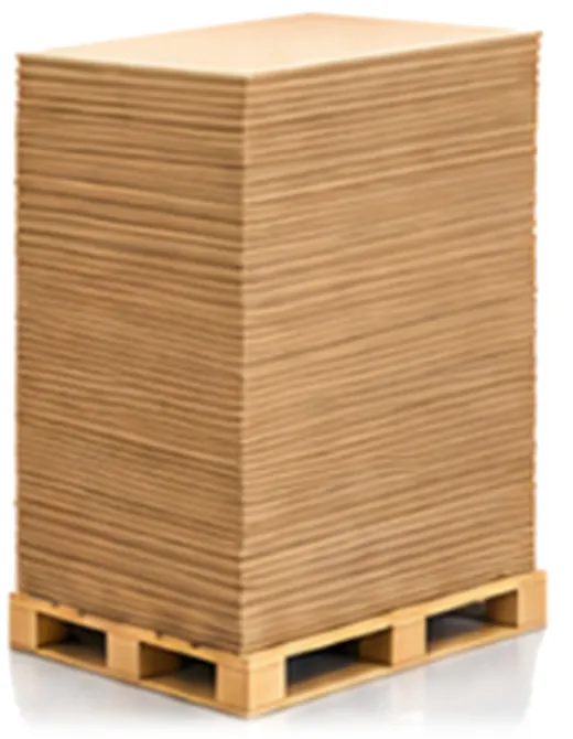 Pallet of flat corrugated board