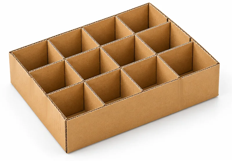 Corrugated box with custom dividers
